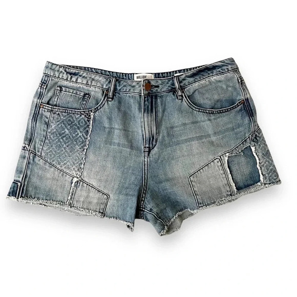 William Rast Pants - William Rast Patchwork Denim Jean Shorts Size 32